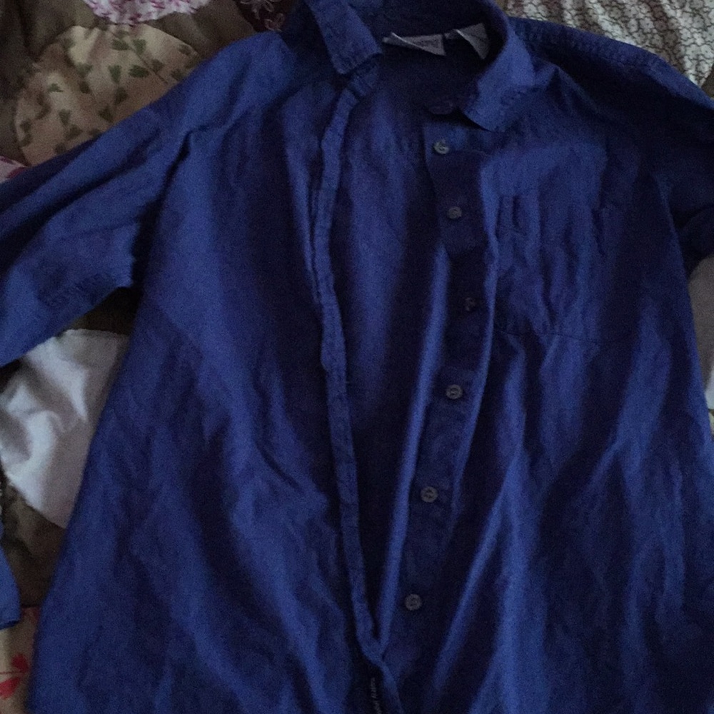 blue button down